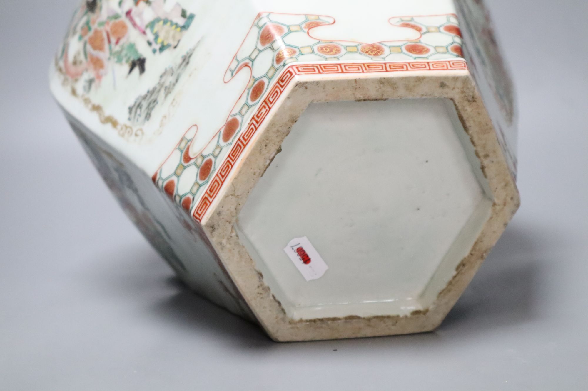 A 19th century Japanese Kutani hexagonal vase, height 32cm